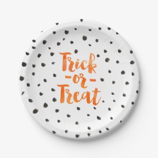 Trick Or Treat Halloween Party Paper Plates 7 Inch Paper Plate
