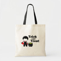 Trick or treat Halloween vampire canvas tote bag