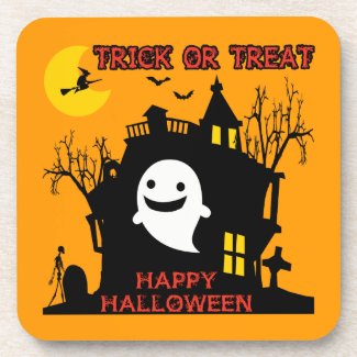 Trick or Treat, Happy Halloween Drink Coaster