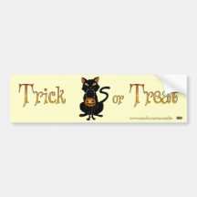 Trick or Treat Kitty Bumper Stickers