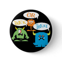 Trick or Treat Monster Button