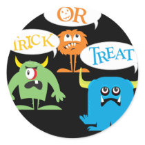 Trick or Treat Monsters Halloween Stickers