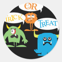 Trick or Treat Monsters Halloween Stickers