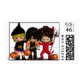 Trick or Treat or ELSE! - Halloween Postage stamp