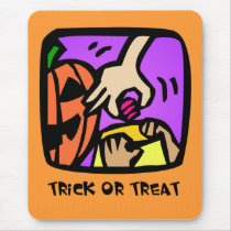 Trick Or Treat Pop Art Cartoon Mouse Pads