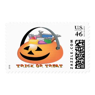 Trick or Treat Pumpkin Postage Stamps