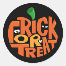 Trick or Treat Round Stickers