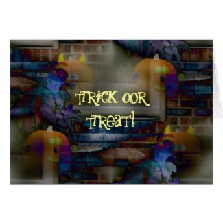 Trick or Treat Screamin Pumpkins In Dark card
