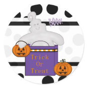 Trick or Treat Smiling Ghost Stickers