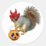Trick or Treat Squirrel Round Sticker
