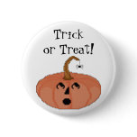 Trick or Treat! Startled Pumpkin Button