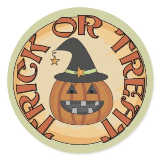 Trick or Treat Tshirts and Gifts Round Stickers