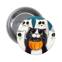 Trick or Treat (V.2) - Halloween Cat Button