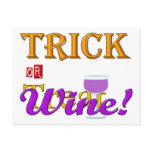 Trick OR Treat Wine Halloween Design Postcard