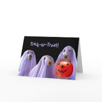 Trick-or-Treating Ghost Dogs - Halloween Card