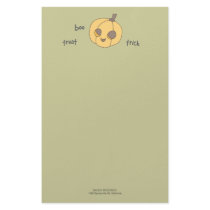 Trick Treat Boo | Pumpkin Halloween Note Paper Stationery Paper