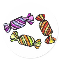 Tricks or Treats Candy stickers