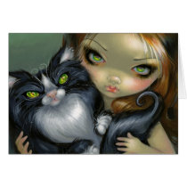 "Tricksy Tuxedo Cat" Greeting Card cards