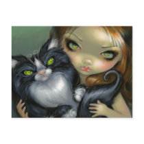 "Tricksy Tuxedo Cat" Postcard
