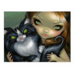 "Tricksy Tuxedo Cat" Postcard