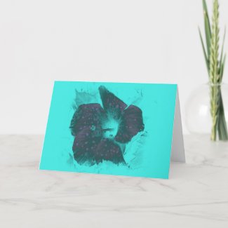 Tricolor Abstract Hibiscus zazzle_card