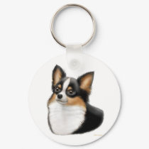 Tricolor Chihuahua Keychain by twopurringcats Tricolor Chihuahua Keychain