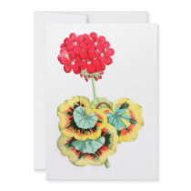 Tricolor-Leaved Pelargonium, Meteor Personalized Invitation