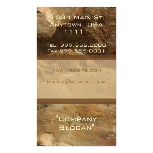 Tricolor Stone Business Card (back side)