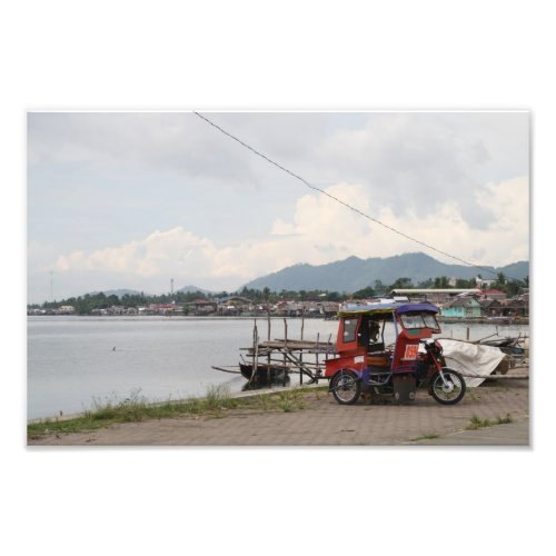 Tricycle on a quay, Philippines