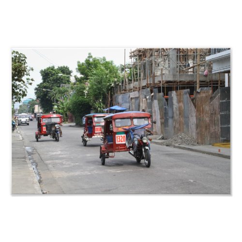 Tricycles on a street in Tacloban City
