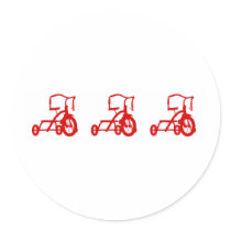 tricycles round stickers