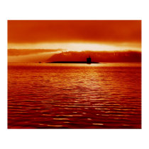 Trident Sub at sunset posters