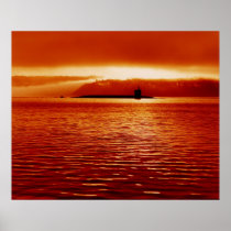 Trident Sub at sunset Posters
