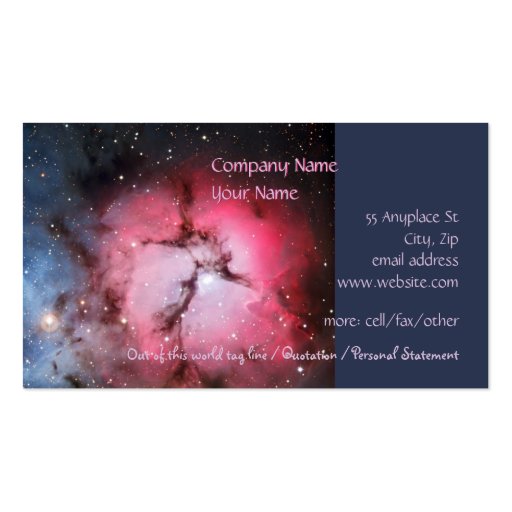 Trifid Nebula, Messier 16 - Pillars of Creation Business Card (front side)