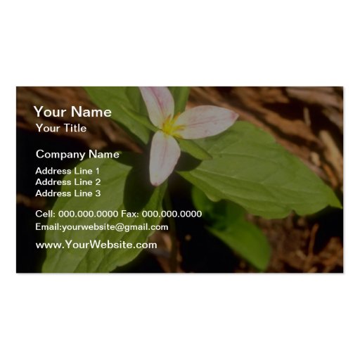 Trillium flowers business card templates