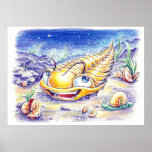 Trilobite in the Sea Poster
