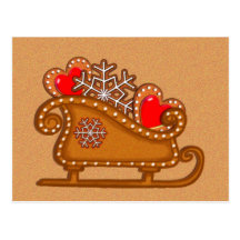 TRINEO y GALLETAS del PAN DE JENGIBRE de SHARON SH Postales