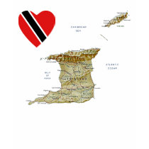 Trinidad and Tobago Flag Heart and Map T-Shirt by FlagAndMap Trinidad and Tobago Flag Heart and Map T-Shirt