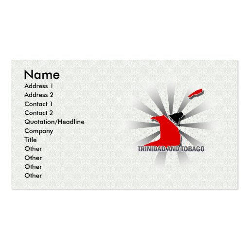Trinidad And Tobago Flag Map 2.0 Business Card Template