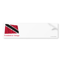 Trinidad and Tobago Waving Flag with Name bumper stickers