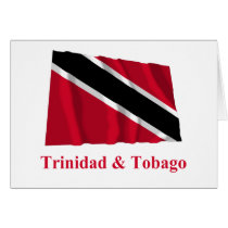 Trinidad and Tobago Waving Flag with Name Greeting Cards