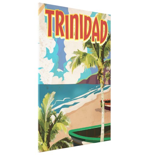 Trinidad cartoon travel poster canvas print Zazzle