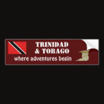 Trinidad and Tobago Flag Map Text Bumper Sticker