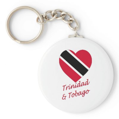 Trinidad & Tobago Flag Heart Key Chains