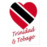Trinidad & Tobago Flag Heart postcards