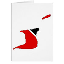 Trinidad Tobago flag map cards