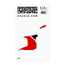 Trinidad Tobago flag map postage