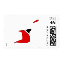 Trinidad Tobago flag map postage