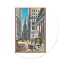 Trinity and Wall, New York City Stickers