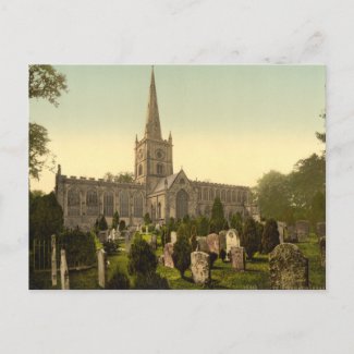 Trinity Church II, Stratford-upon-Avon, England postcard